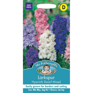 Mr Fothergills Larkspur Hyacinth Dwarf Mixed 300 Seeds