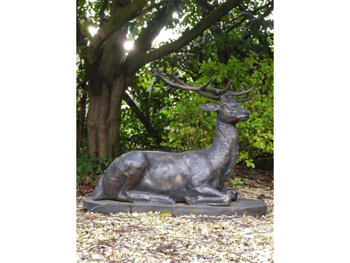 Cast Iron Laying Stag