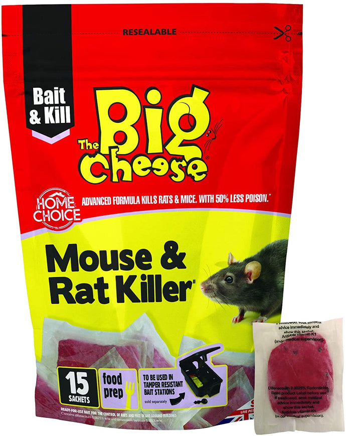 The Big Cheese Mouse & Rat Killer (15 Sachets)